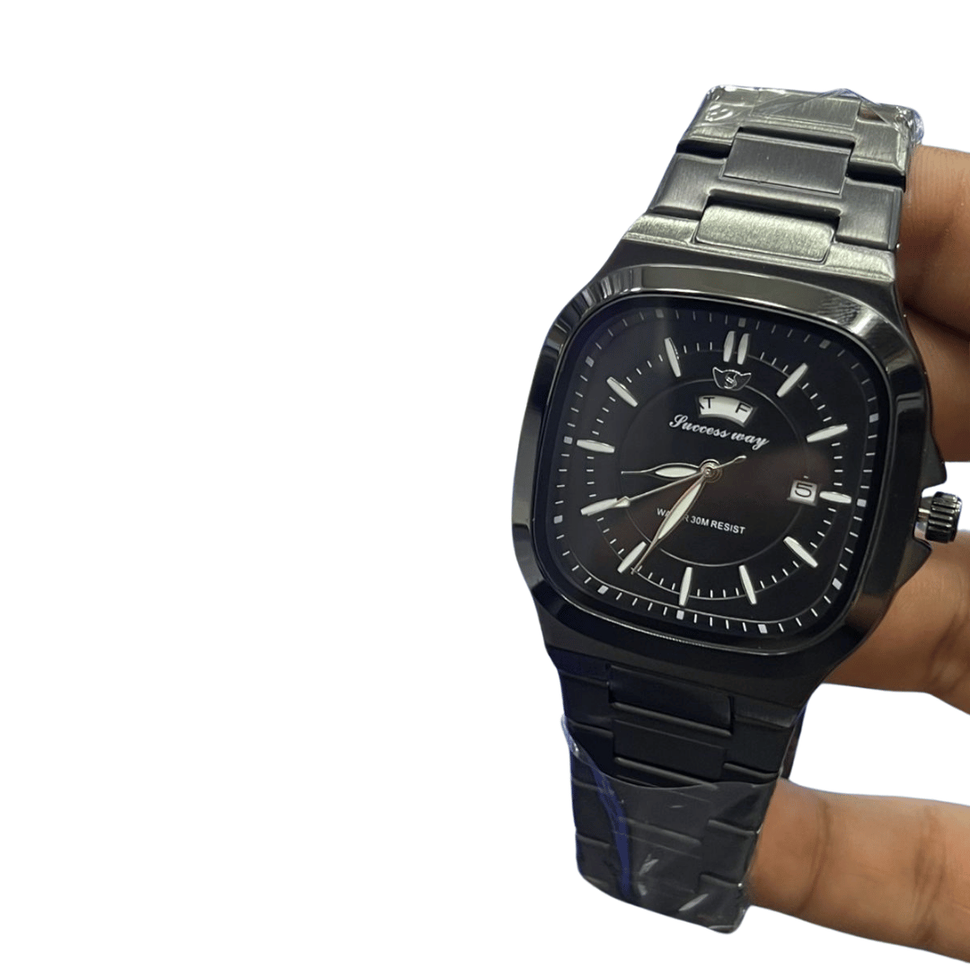 Luxury Black Stainless Wrist Watch
